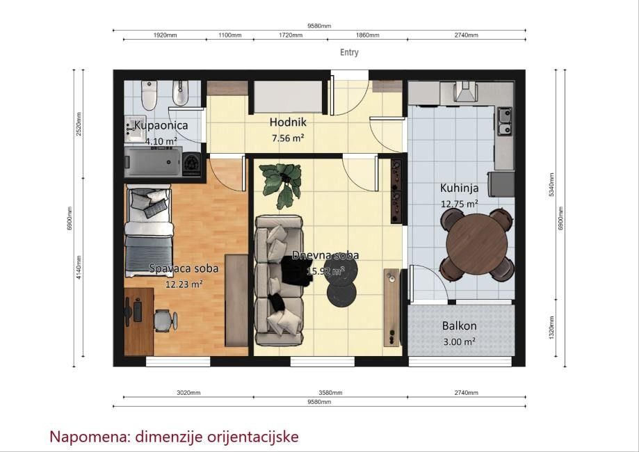 Квартира в Загребе, Хорватия, 55 м² - фото 1