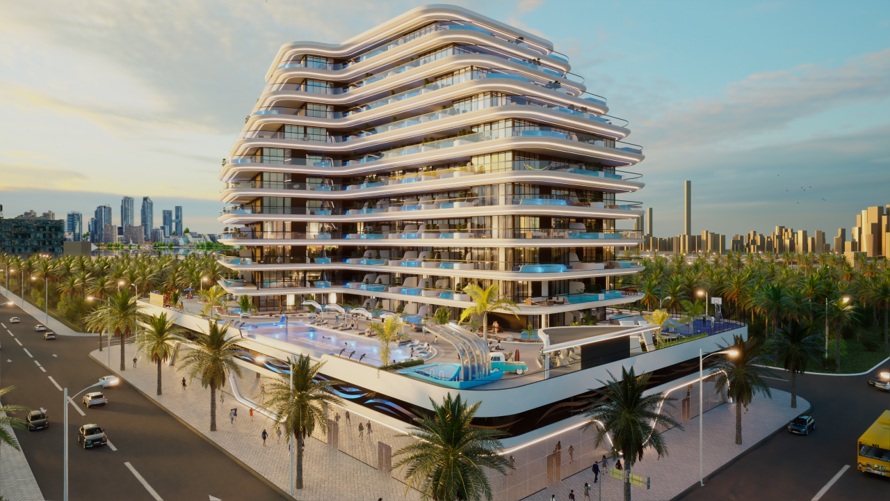 Dubai production city. Samana Portofino Dubai. Продакшн Сити Дубай.