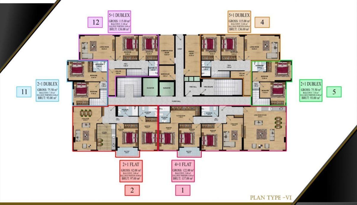 Квартира в Авсалларе, Турция, 92 м² - фото 7