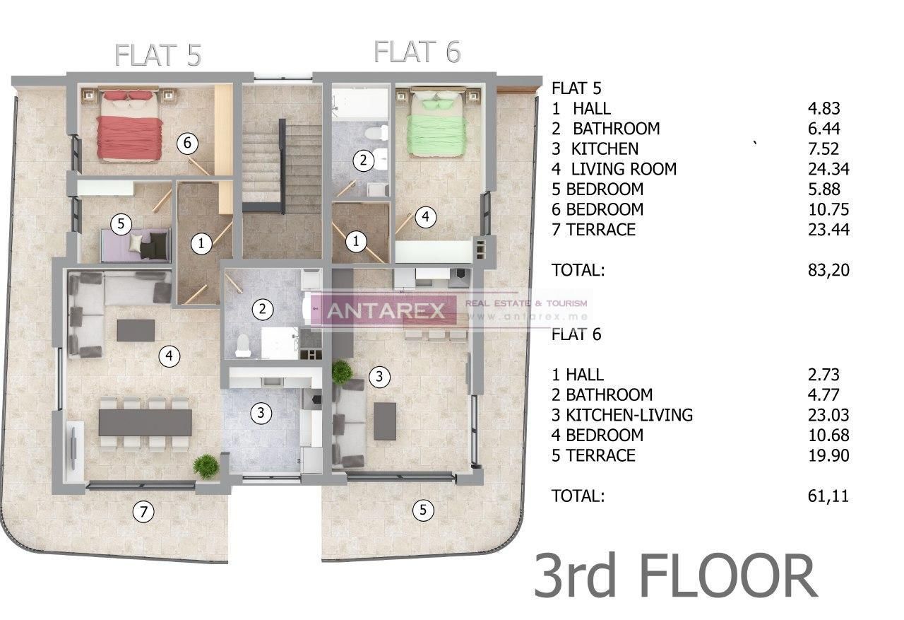 Апартаменты в Крашичах, Черногория, 62 м² - фото 9