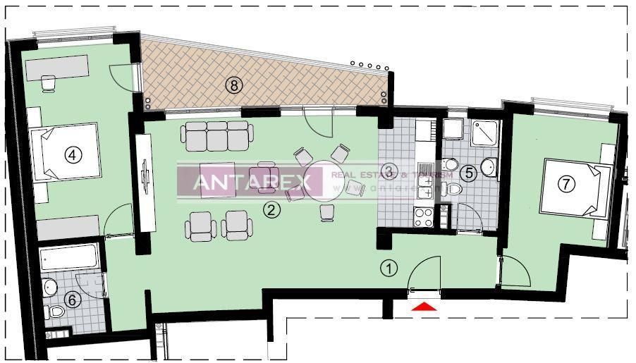 Апартаменты в Бечичи, Черногория, 99 м² - фото 10