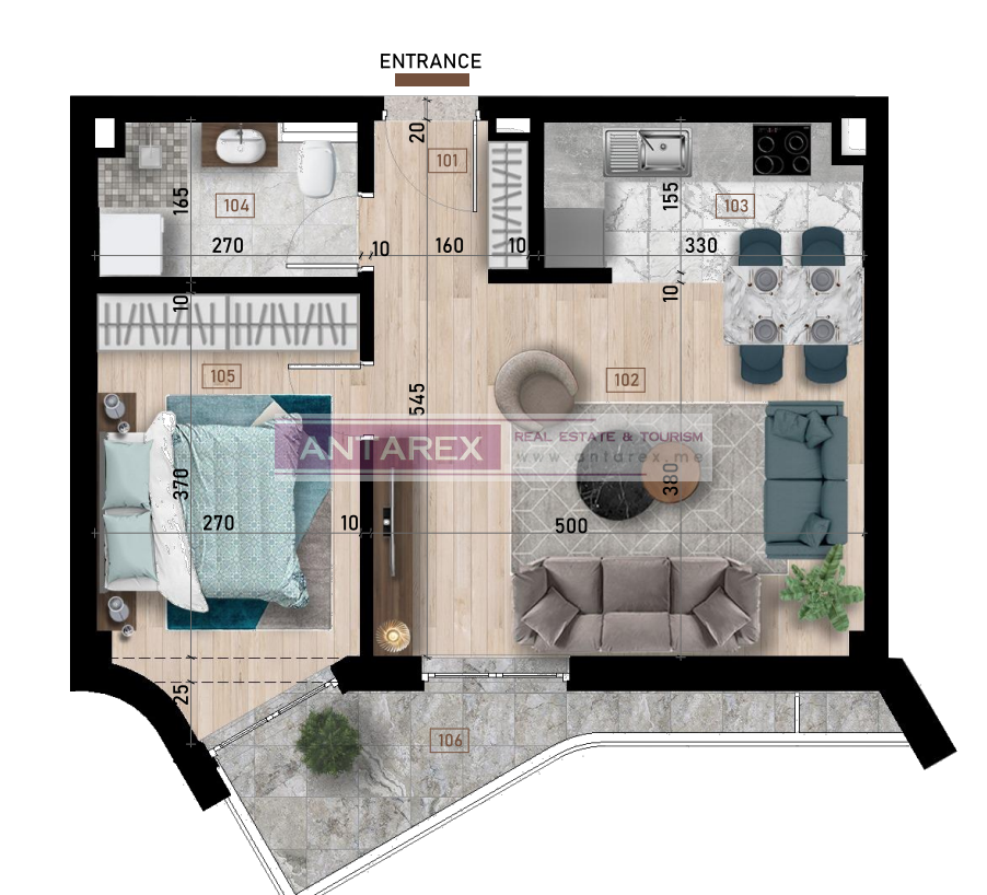 Апартаменты в Баре, Черногория, 34 м² - фото 11