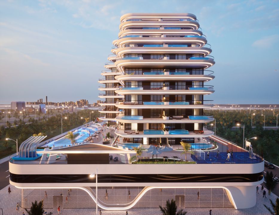 Dubai production city. Продакшн Сити Дубай. Samana Portofino Dubai.