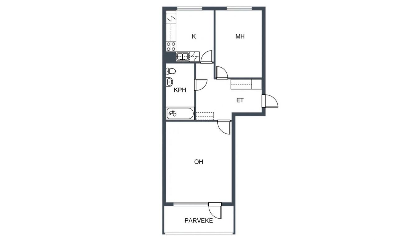 Квартира в Коуволе, Финляндия, 57.5 м² - фото 2