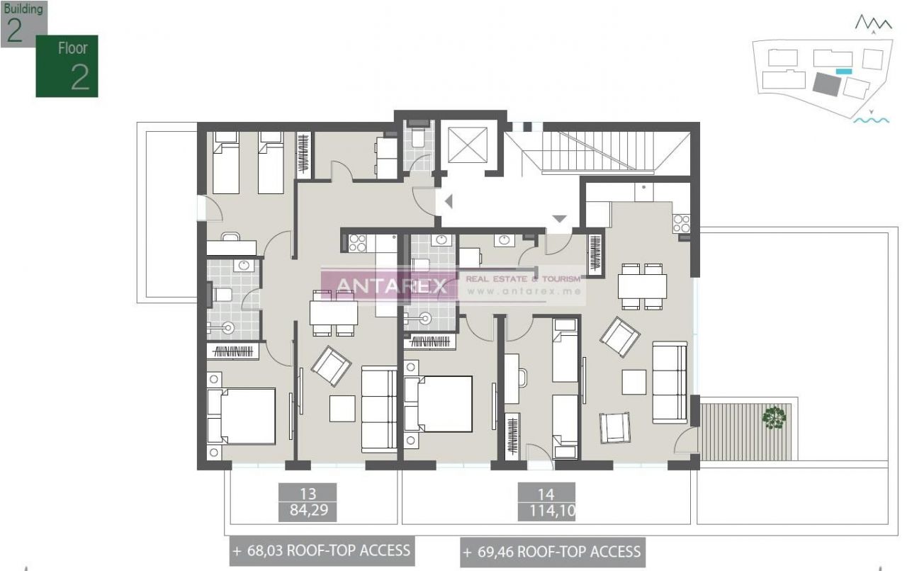 Апартаменты в Тивате, Черногория, 120 м² - фото 14