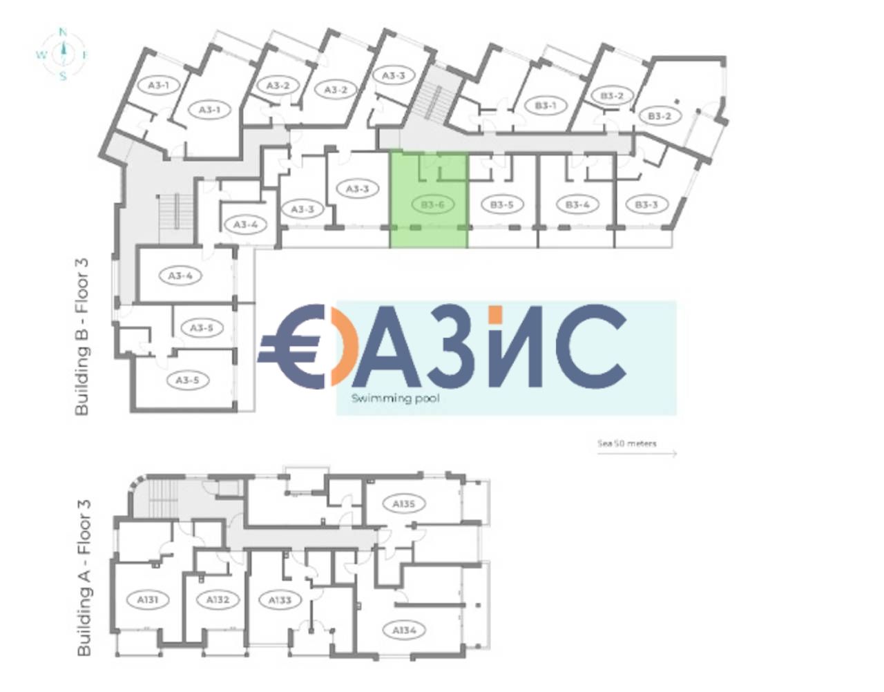 Апартаменты в Обзоре, Болгария, 45.4 м² - фото 14