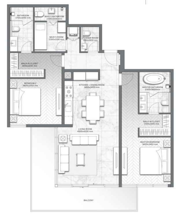 Апартаменты Кетайфан, Катар, 101 м² - фото 8