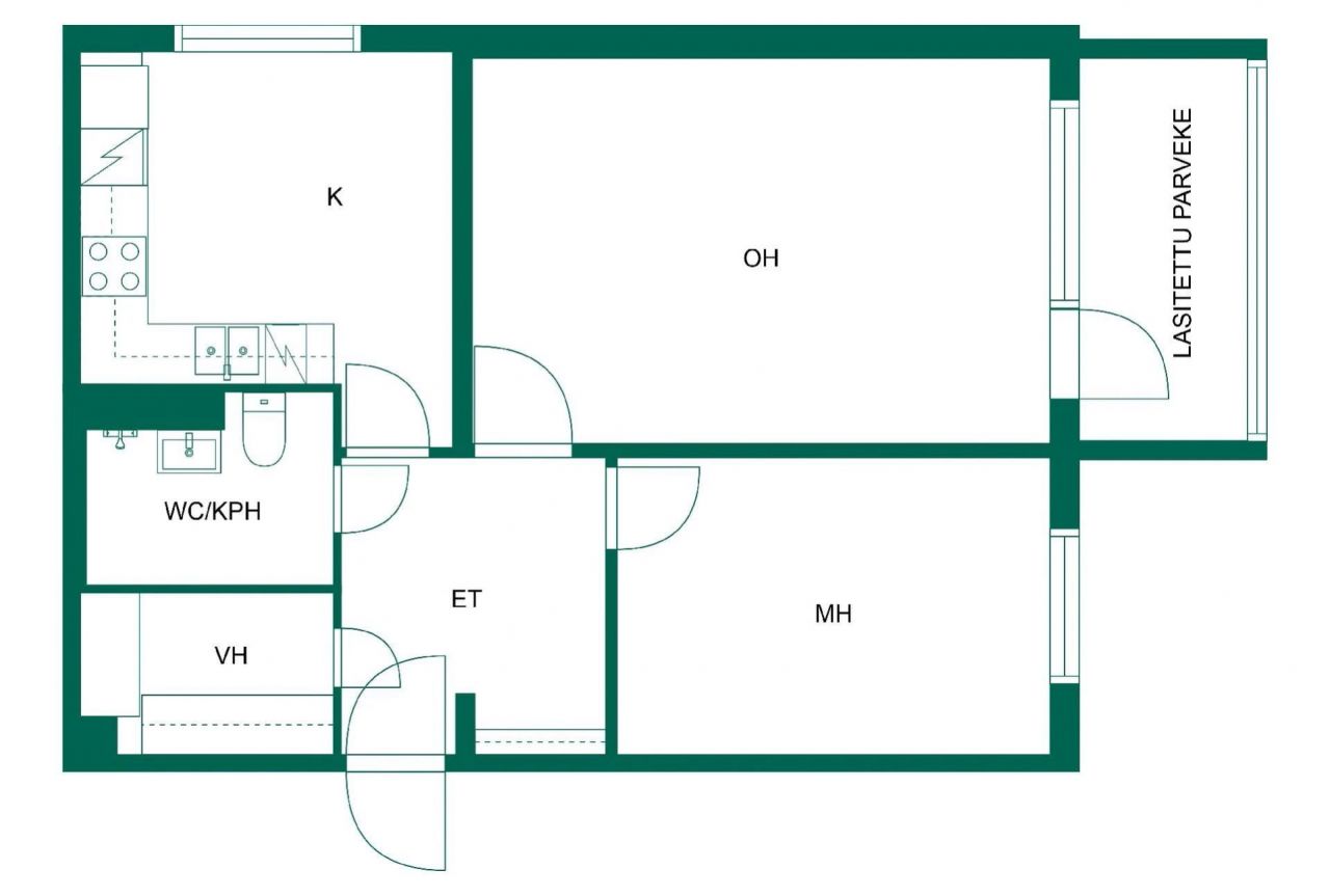Квартира в Коуволе, Финляндия, 58.5 м² - фото 2