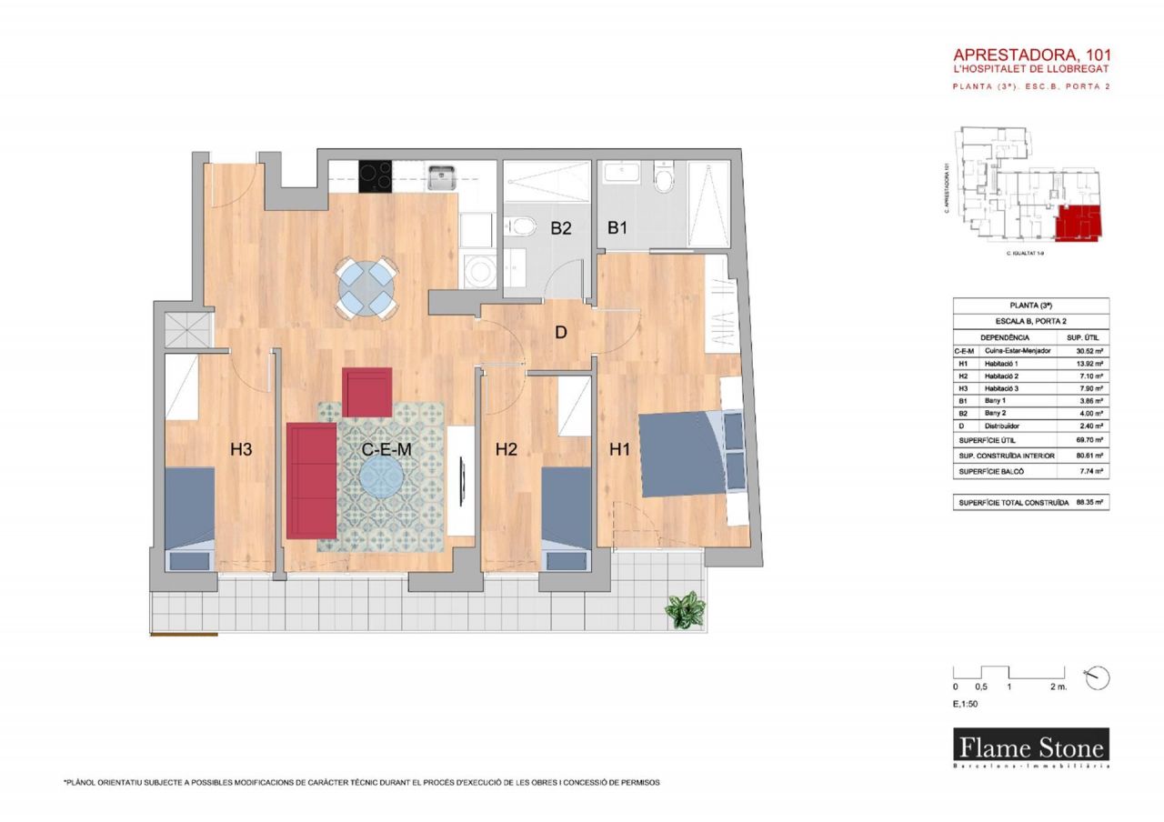 Квартира в Оспиталет-де-Льобрегат, Испания, 88 м² - фото 6