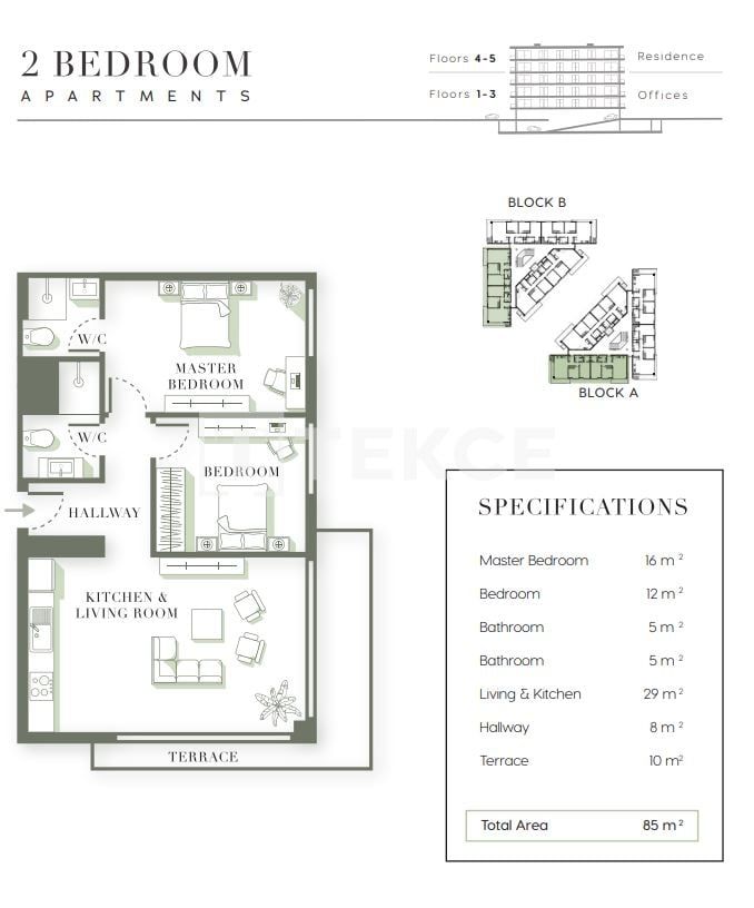 Апартаменты в Кирении, Кипр, 80 м² - фото 11