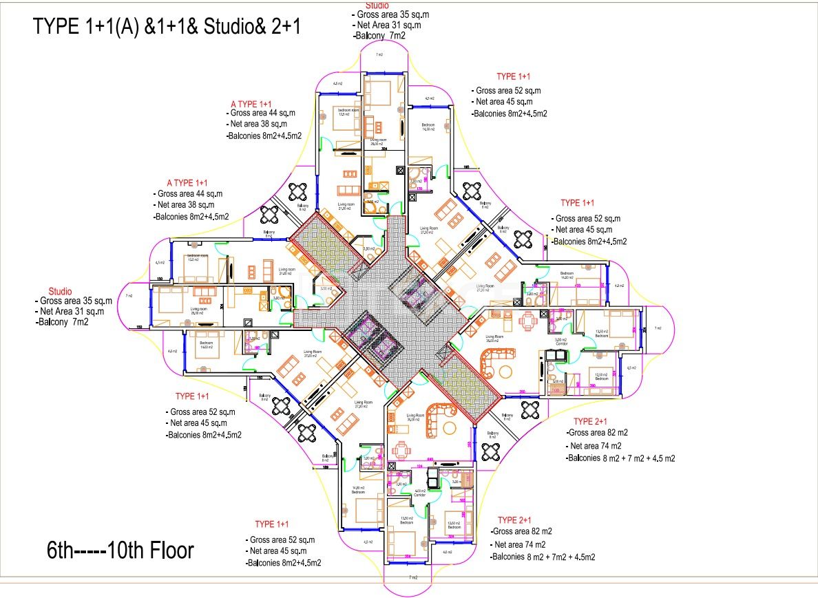 Апартаменты в Искеле, Кипр, 45 м² - фото 12