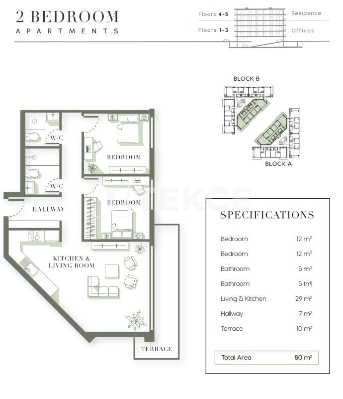Апартаменты в Кирении, Кипр, 100 м² - фото 12