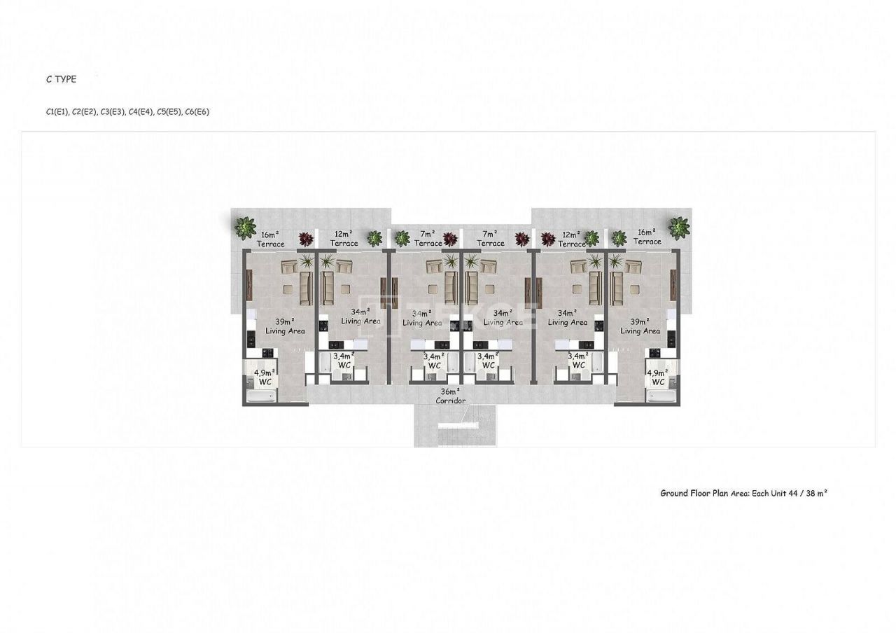 Апартаменты в Кирении, Кипр, 89 м² - фото 14