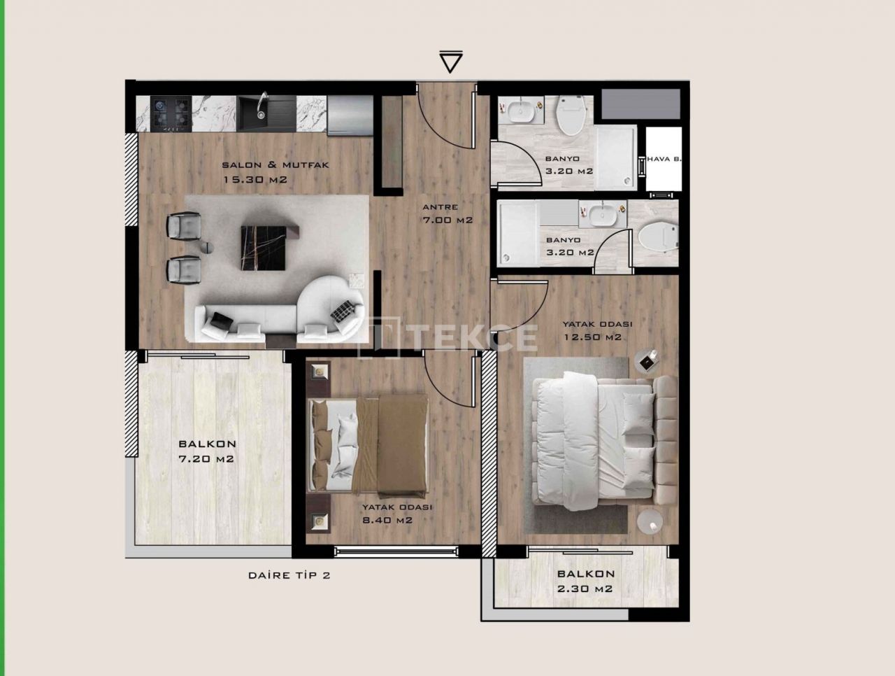 Апартаменты Мезитли, Турция, 67 м² - фото 14