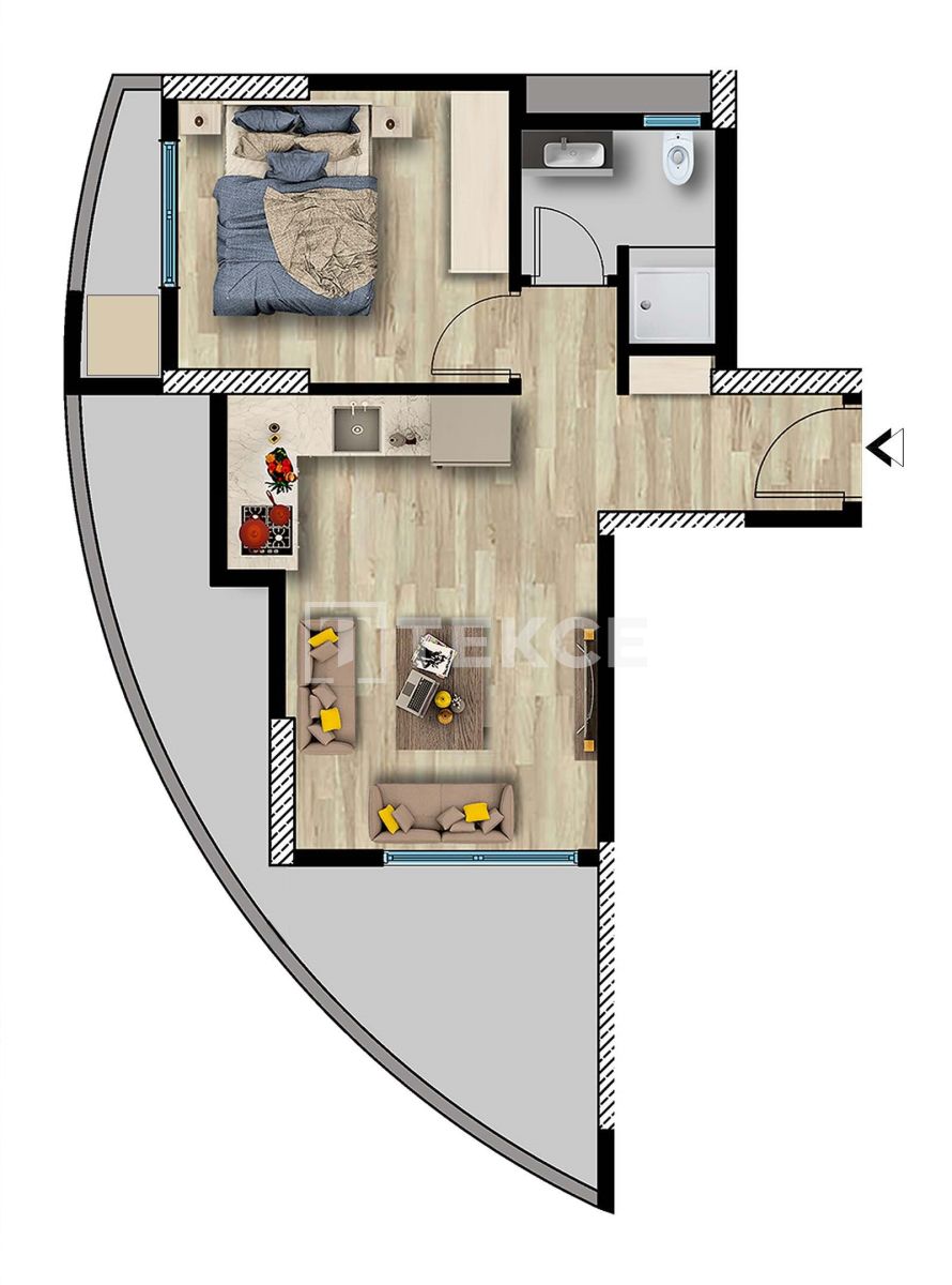 Апартаменты Эрдемли, Турция, 60 м² - фото 14