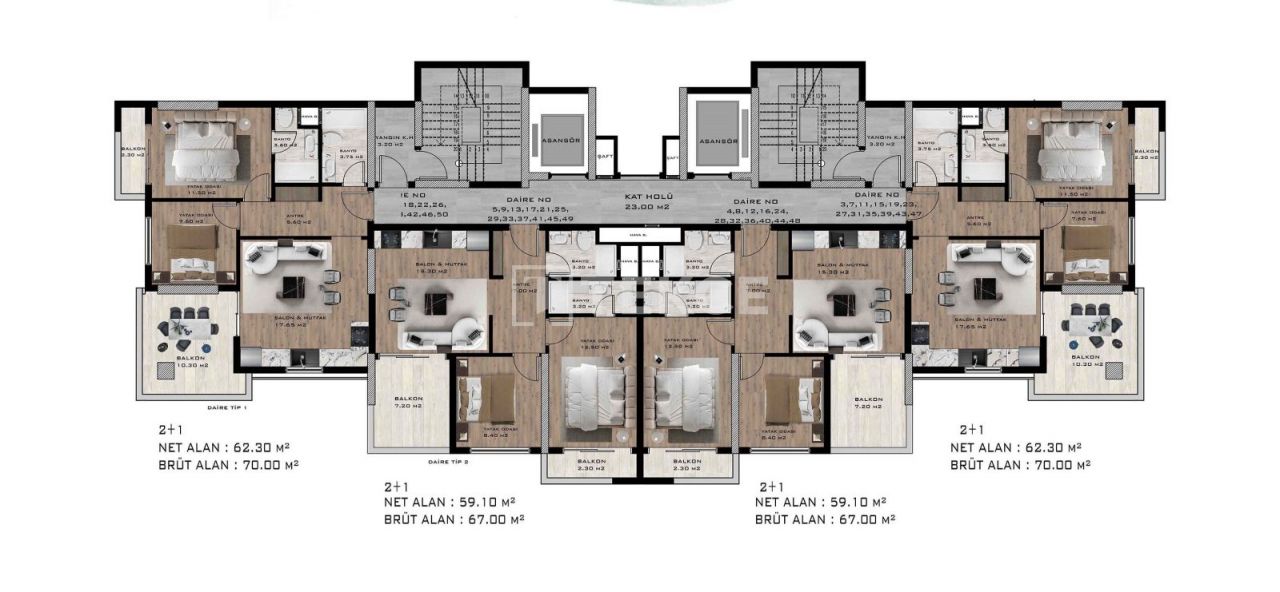 Апартаменты Мезитли, Турция, 67 м² - фото 15