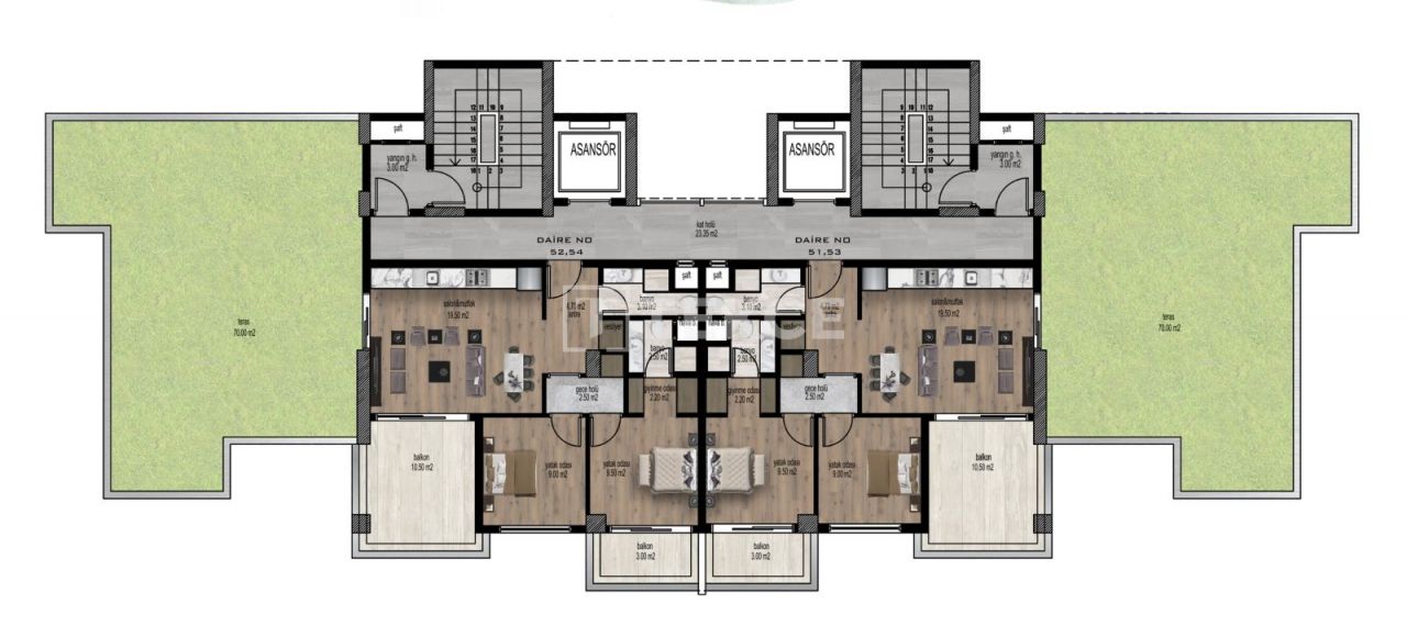 Апартаменты Мезитли, Турция, 67 м² - фото 16