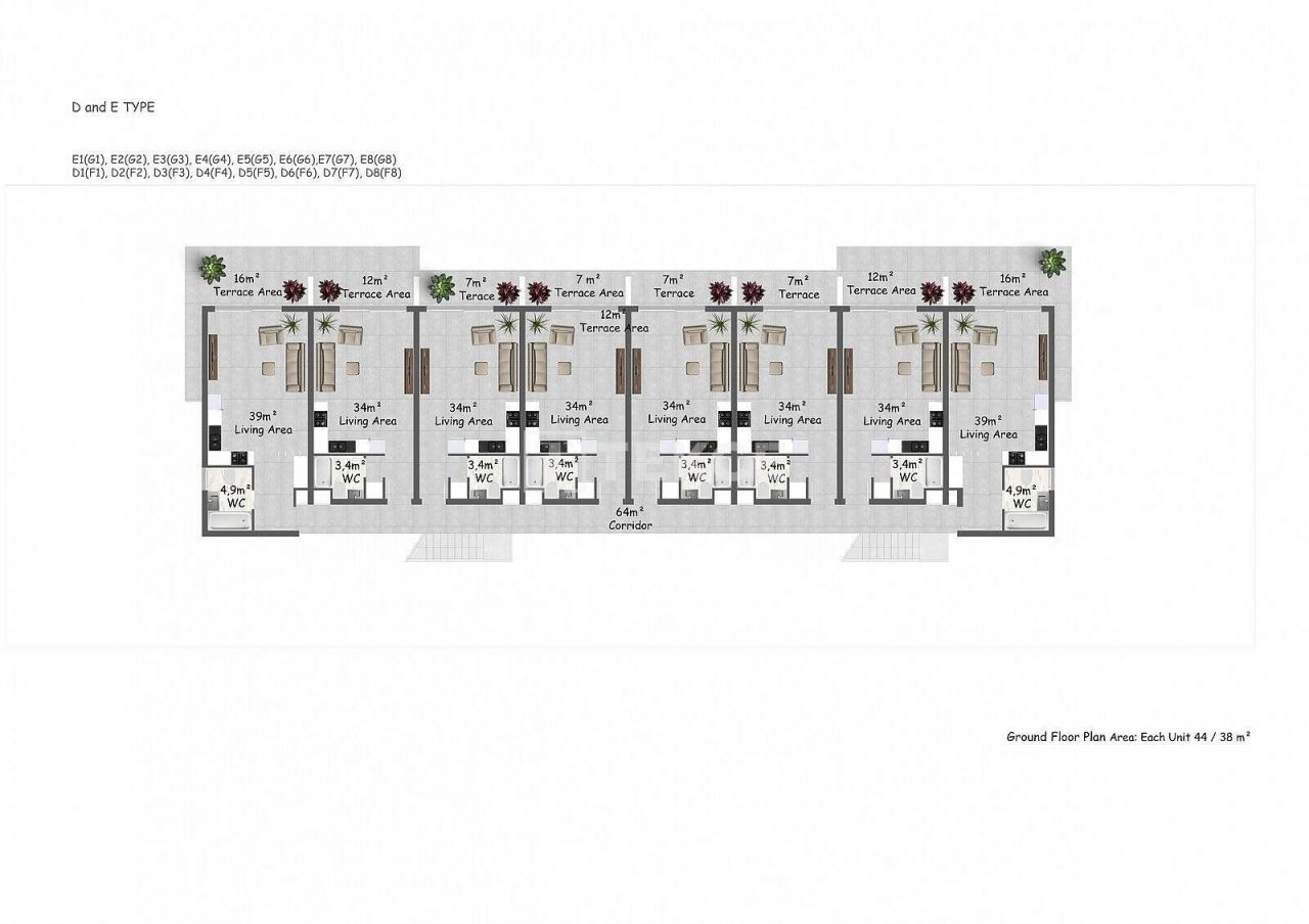 Апартаменты в Кирении, Кипр, 89 м² - фото 17