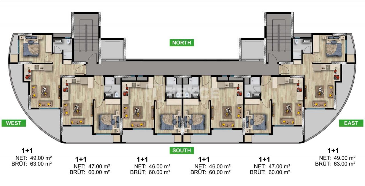Апартаменты Эрдемли, Турция, 60 м² - фото 17