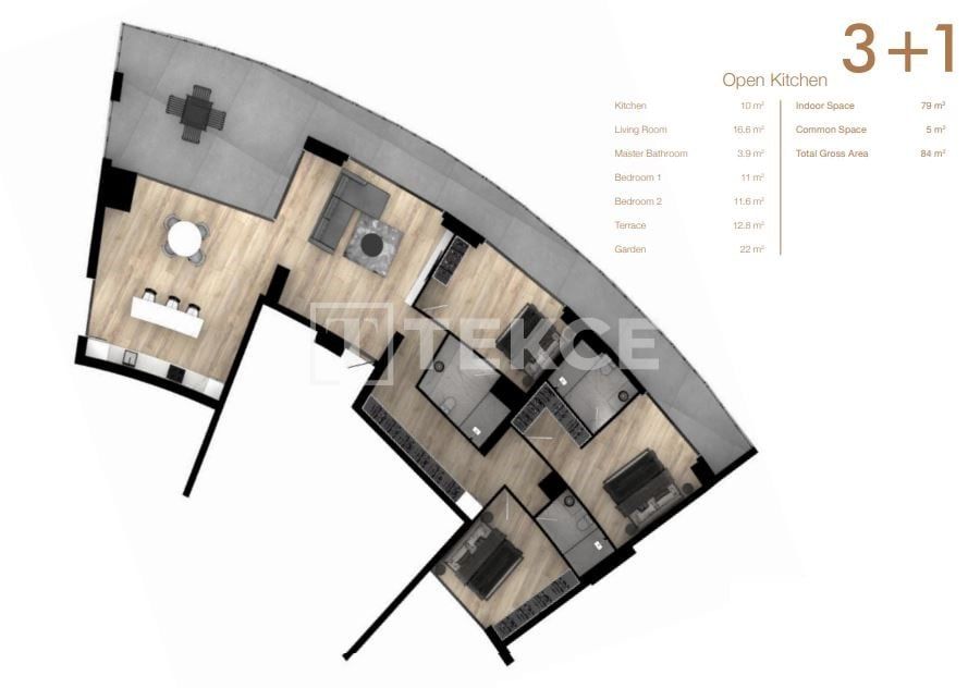 Апартаменты в Искеле, Кипр, 84 м² - фото 18