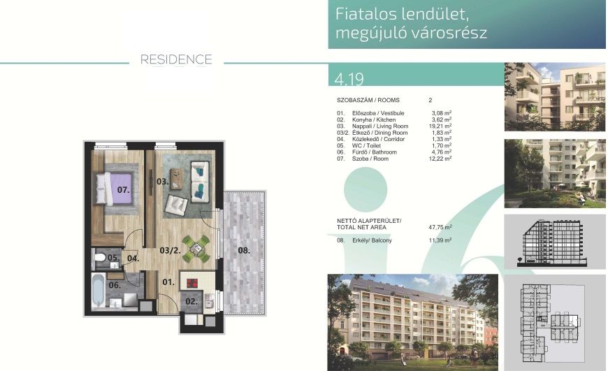 Квартира в Будапеште, Венгрия, 48 м² - фото 3