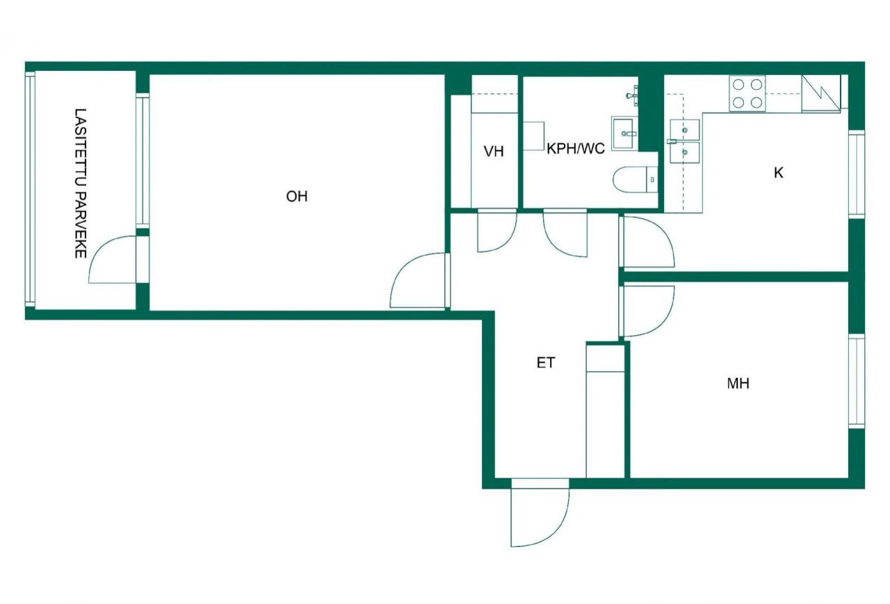 Квартира в Куусанкоски, Финляндия, 54.5 м² - фото 2