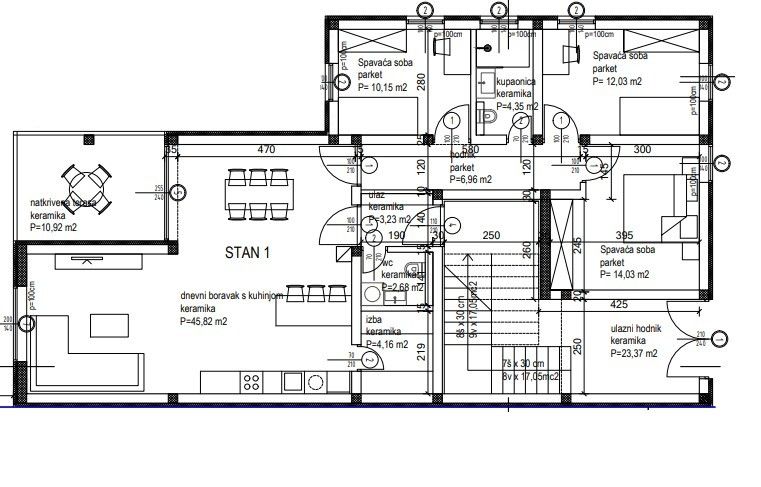 Квартира Istria, Kanfanar, Хорватия, 114.33 м² - фото 2
