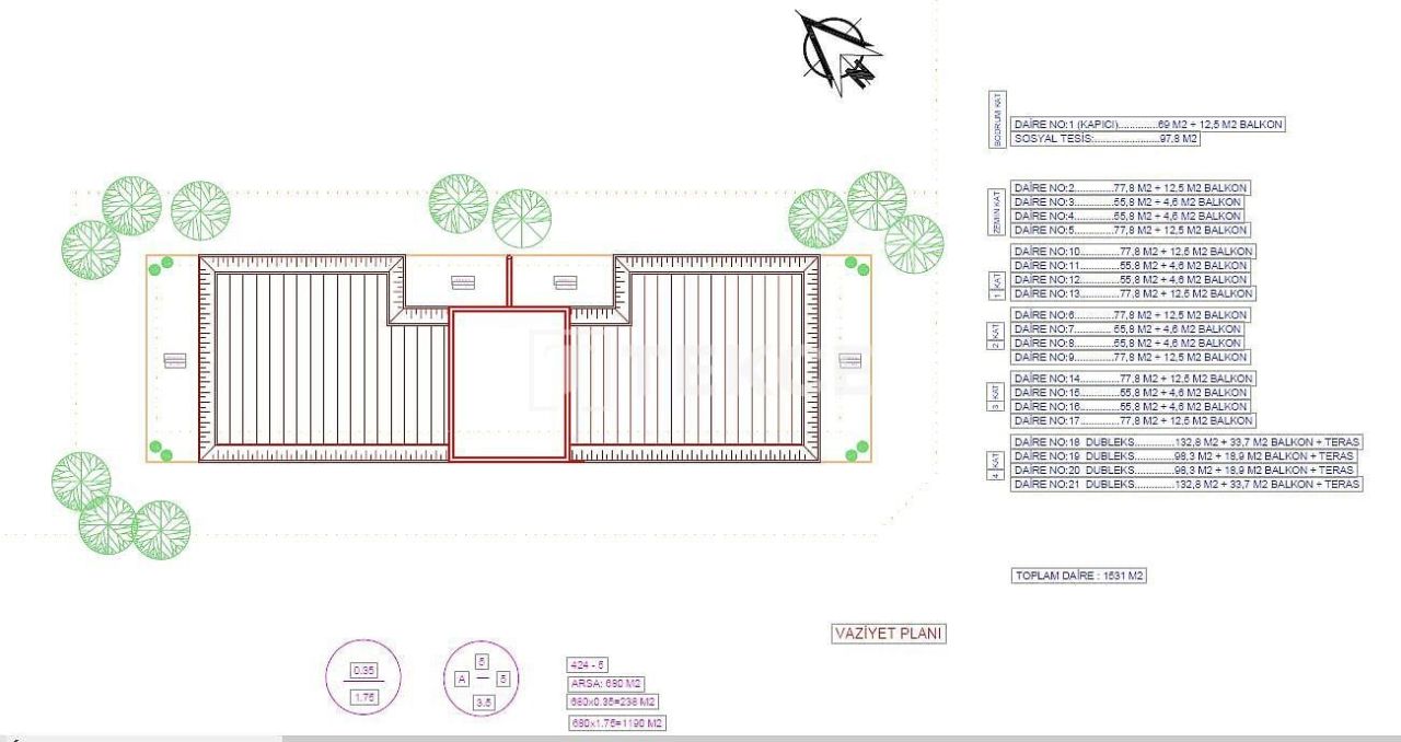 Апартаменты в Алании, Турция, 74 м² - фото 17