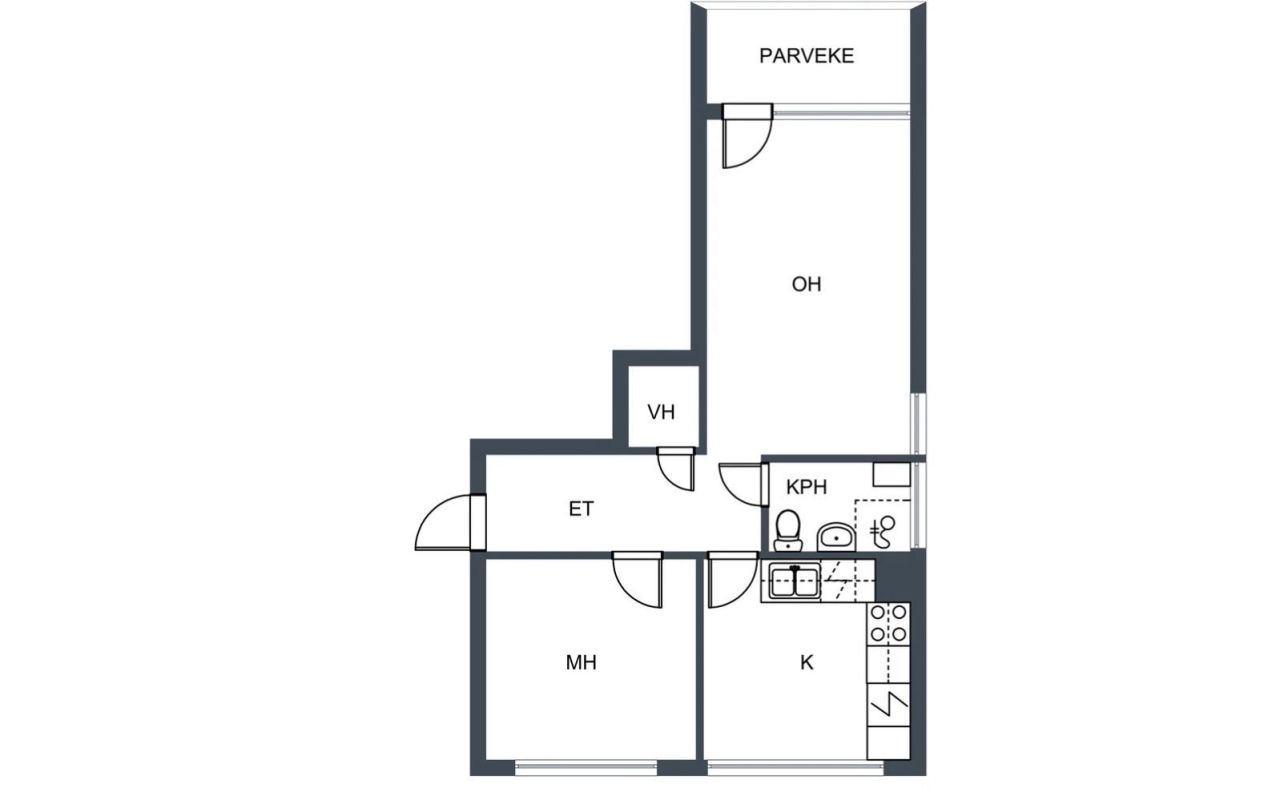 Квартира в Коуволе, Финляндия, 57 м² - фото 2