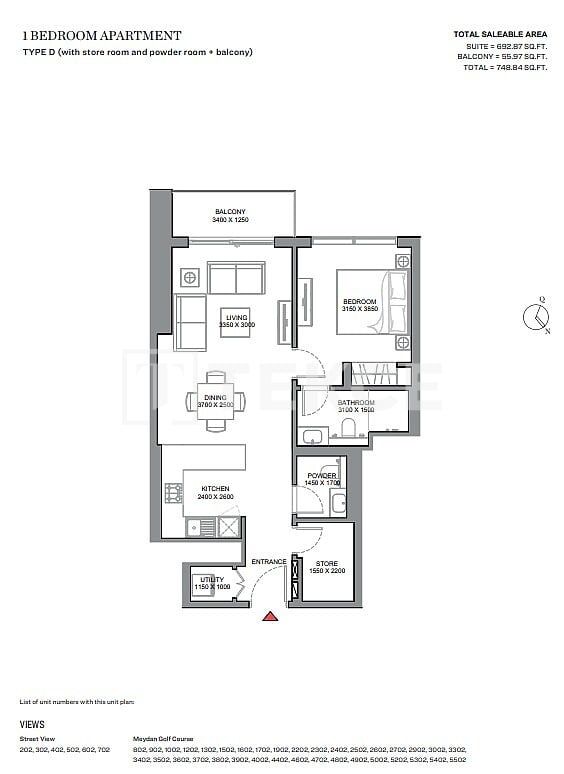 Апартаменты Мейдан, ОАЭ, 72 м² - фото 13