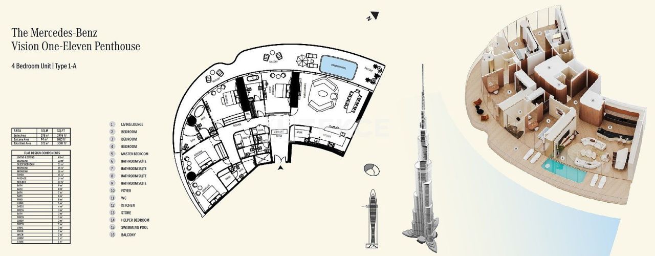 Апартаменты в Дубае, ОАЭ, 254 м² - фото 18