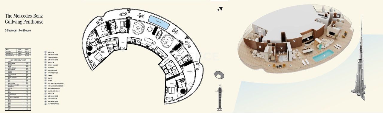 Апартаменты в Дубае, ОАЭ, 369 м² - фото 19