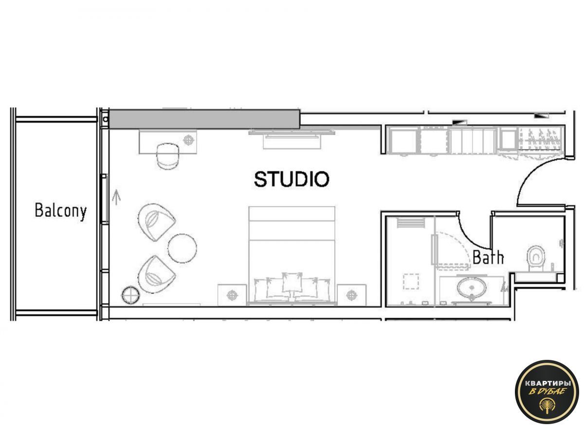 Квартира в Дубае, ОАЭ, 46 м² - фото 2