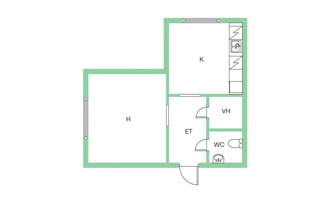 Квартира в Риихимяки, Финляндия, 33 м² - фото 2