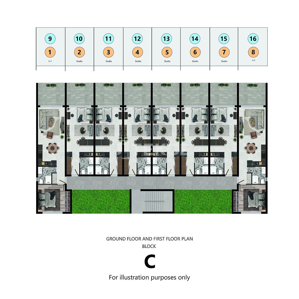 Апартаменты в Газимагусе, Кипр, 43 м² - фото 13