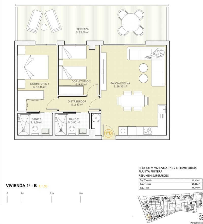 Апартаменты в Финестрате, Испания, 106 м² - фото 14