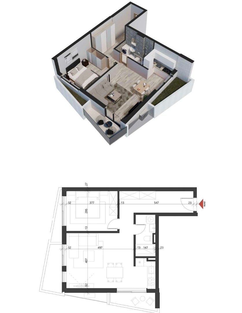 Квартира в Петроваце, Черногория, 54 м² - фото 6