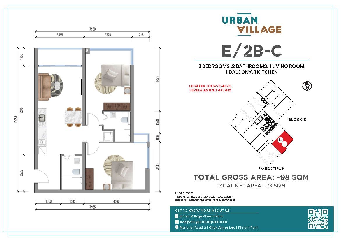 Апартаменты в Пномпене, Камбоджа, 49 м² - фото 11