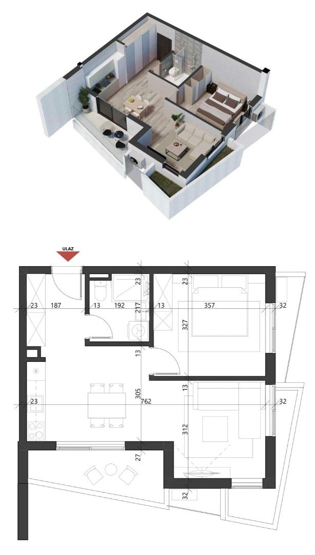 Квартира в Петроваце, Черногория, 48 м² - фото 6