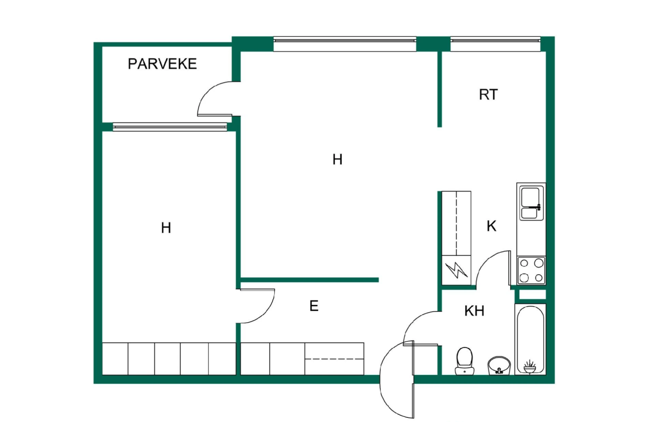 Квартира в Котке, Финляндия, 58.4 м² - фото 2