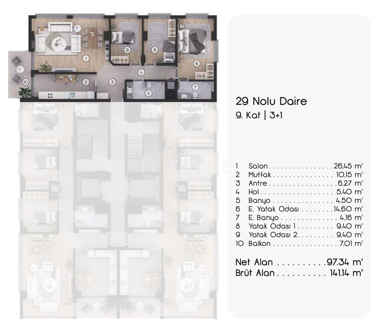 Апартаменты Каршияка, Турция, 185 м² - фото 13