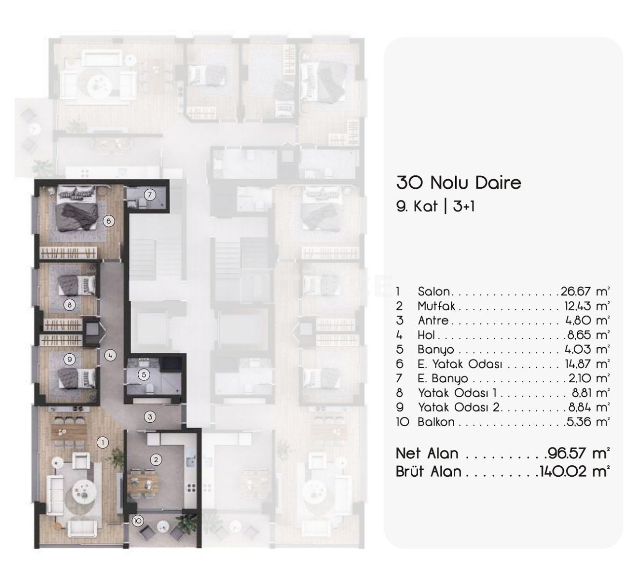 Апартаменты Каршияка, Турция, 185 м² - фото 14