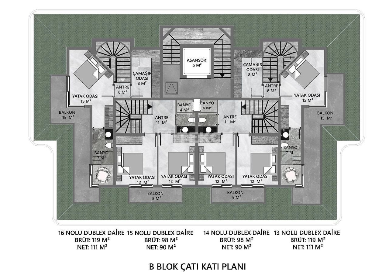 Апартаменты в Алании, Турция, 120 м² - фото 17