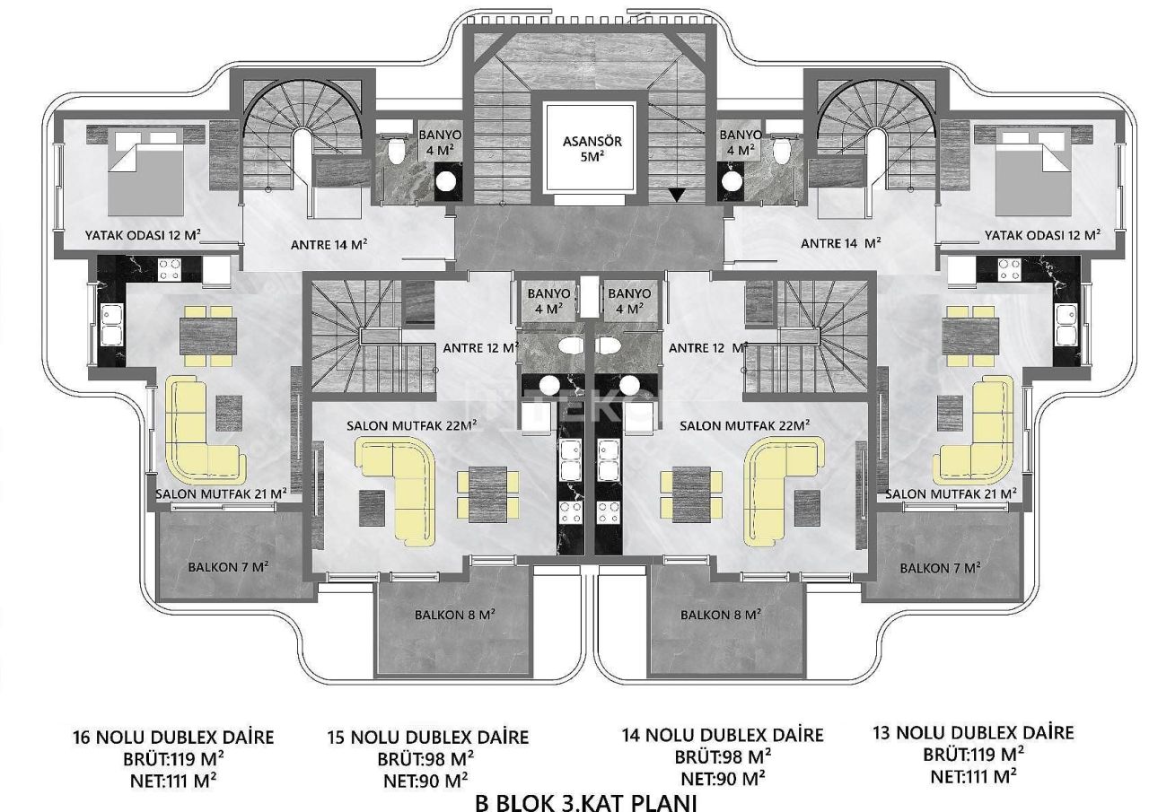 Апартаменты в Алании, Турция, 65 м² - фото 18
