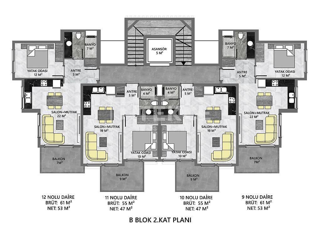Апартаменты в Алании, Турция, 120 м² - фото 19
