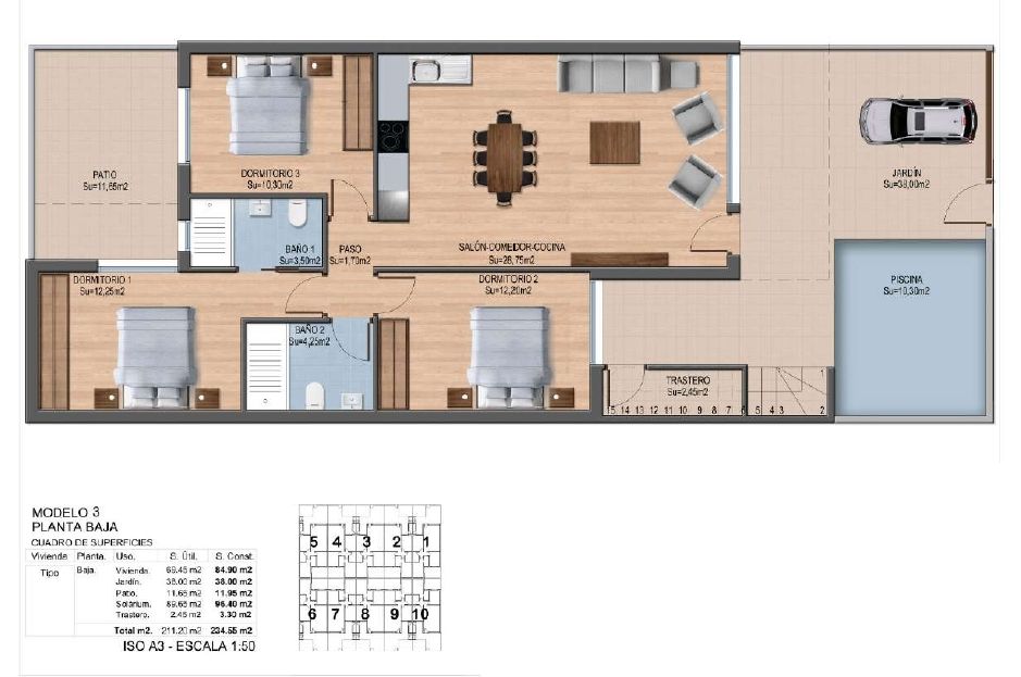 Вилла в Сан-Педро-дель-Пинатаре, Испания, 69 м² - фото 3