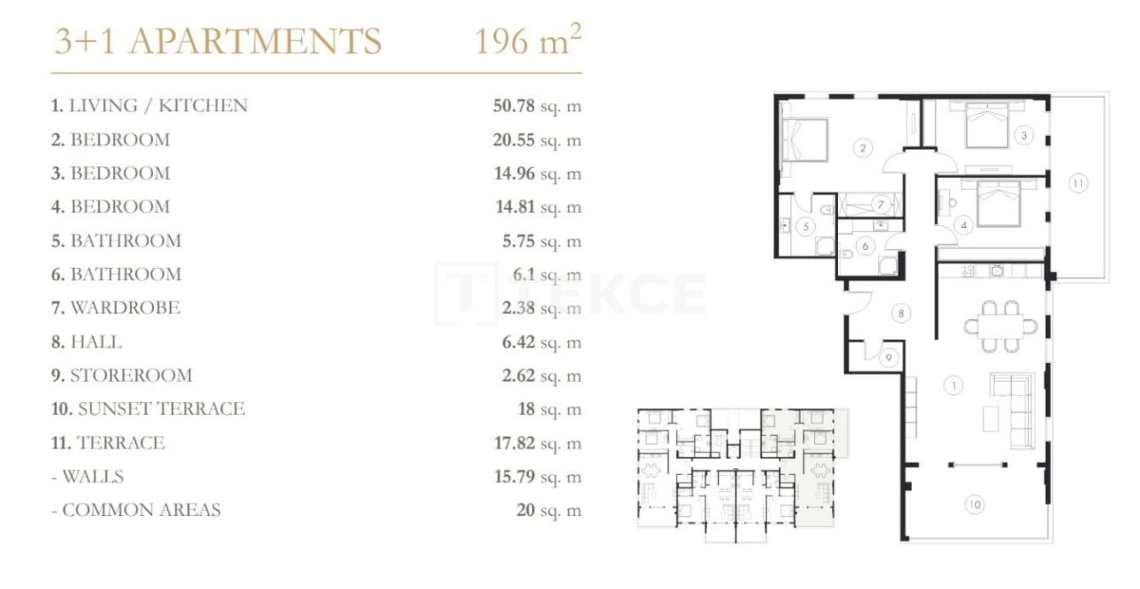 Апартаменты в Алании, Турция, 95 м² - фото 19