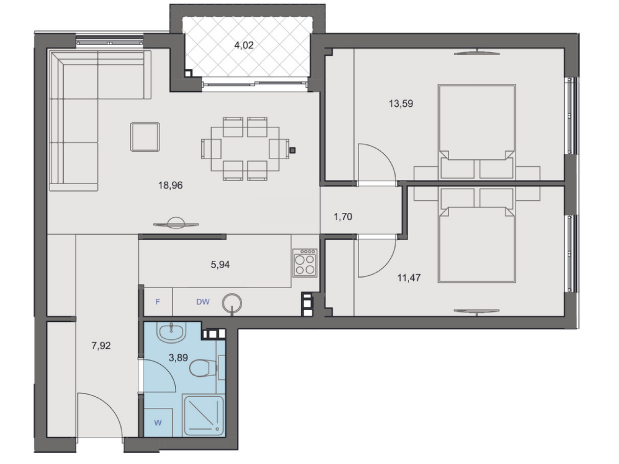 Квартира в Будве, Черногория, 67 м² - фото 9