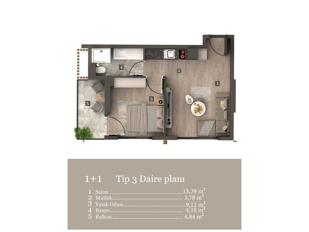 Квартира в Измире, Турция, 47 м² - фото 19