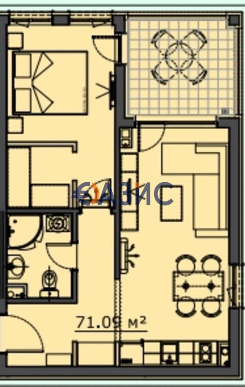 Апартаменты на Солнечном берегу, Болгария, 71.3 м² - фото 1